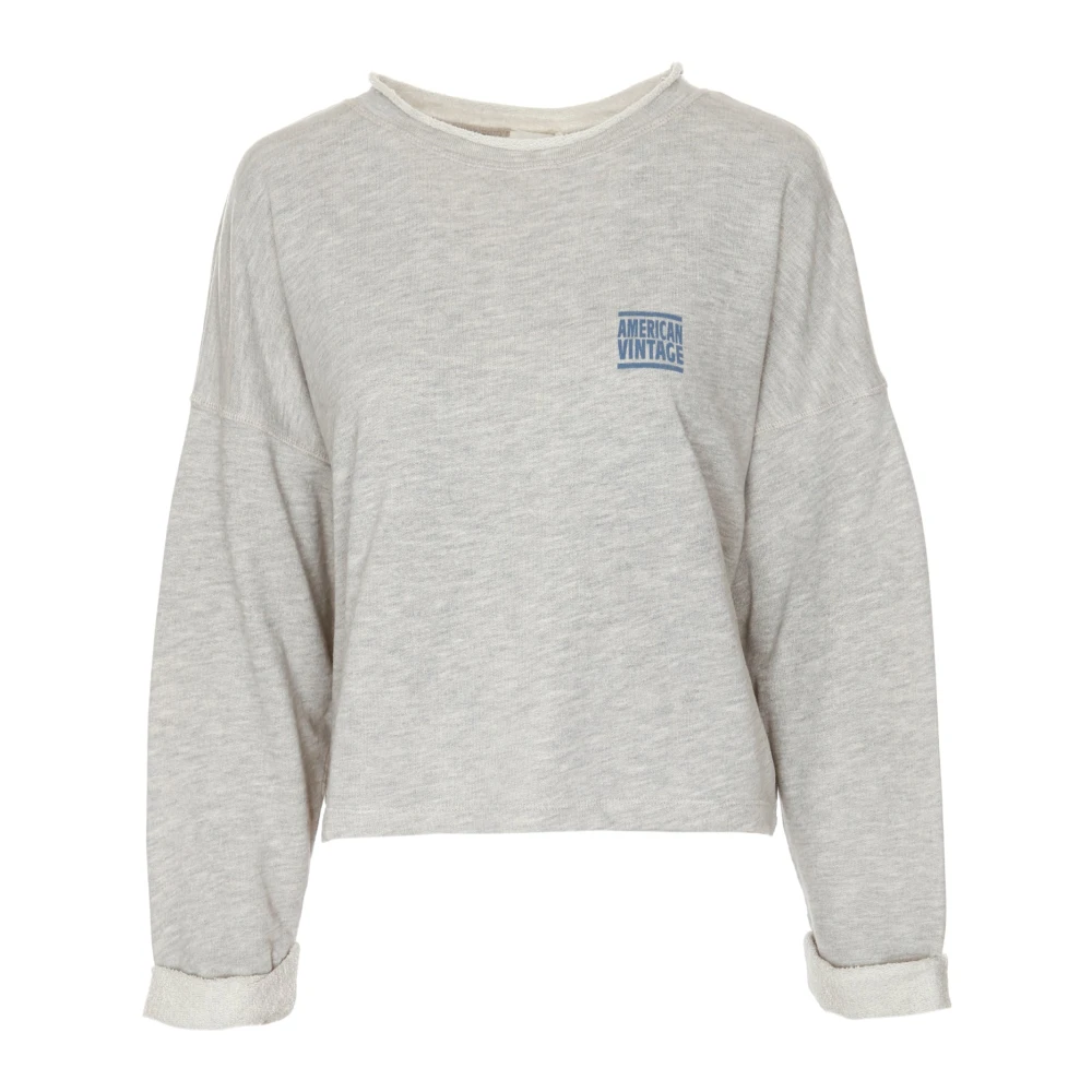 American vintage Rolled Hem Logo Sweatshirt Gray Dames