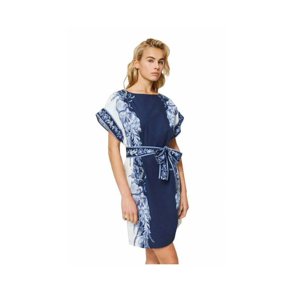 Twinset Korte Jurk Blue Dames