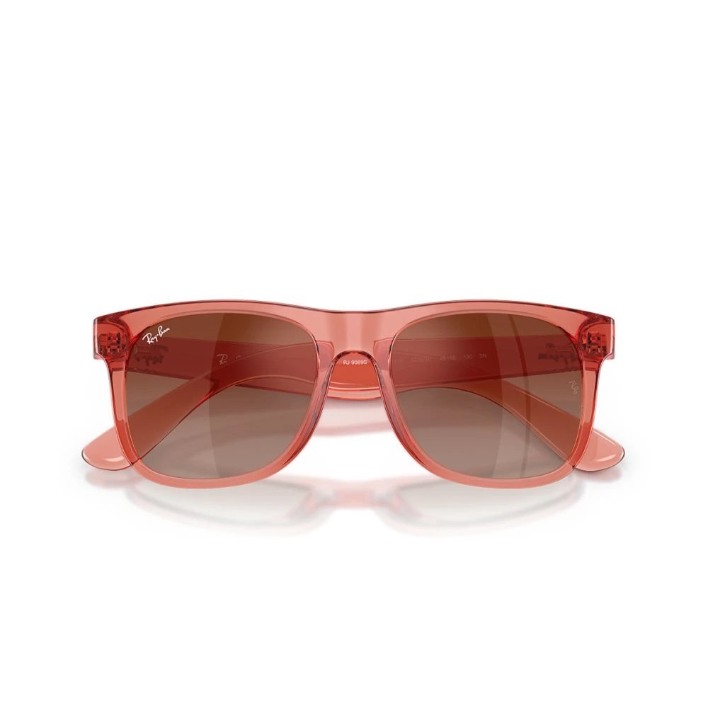 Ray-Ban Sunglasses Kids Justin Kids Summer Capsule - Transparent Red Frame Brown Lenses 48-16, RB9069S - Image 3