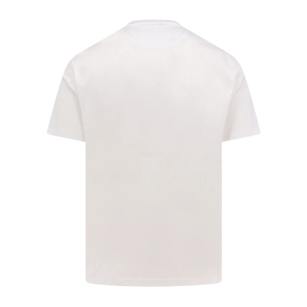 Valentino Witte Crew-neck T-shirt Korte Mouw Beige Heren