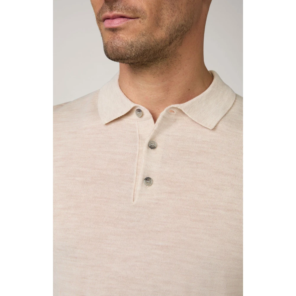 Joop! Lichtbeige wollen trui polostijl Beige Heren