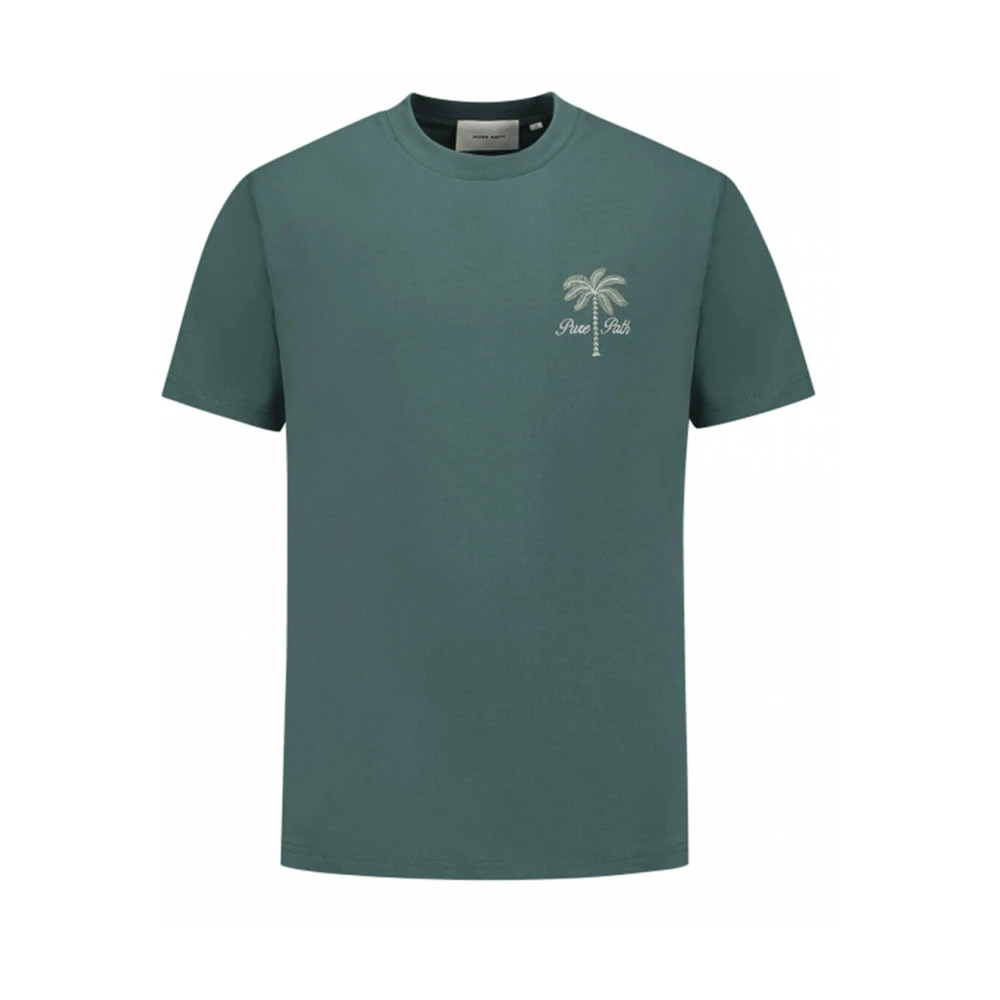 Pure Path Ronde hals SS T-shirt Losse pasvorm Green Heren