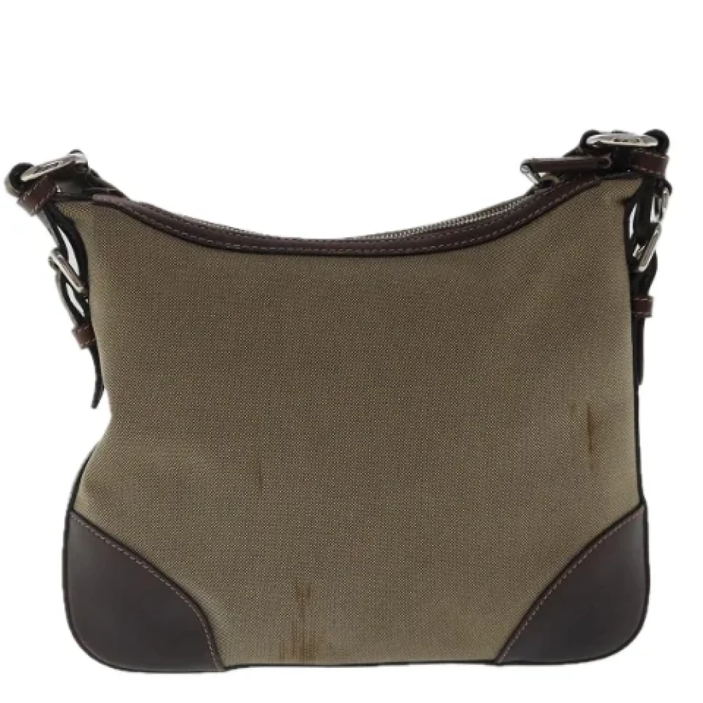 Prada Vintage Pre-owned Canvas prada-bags Beige Dames
