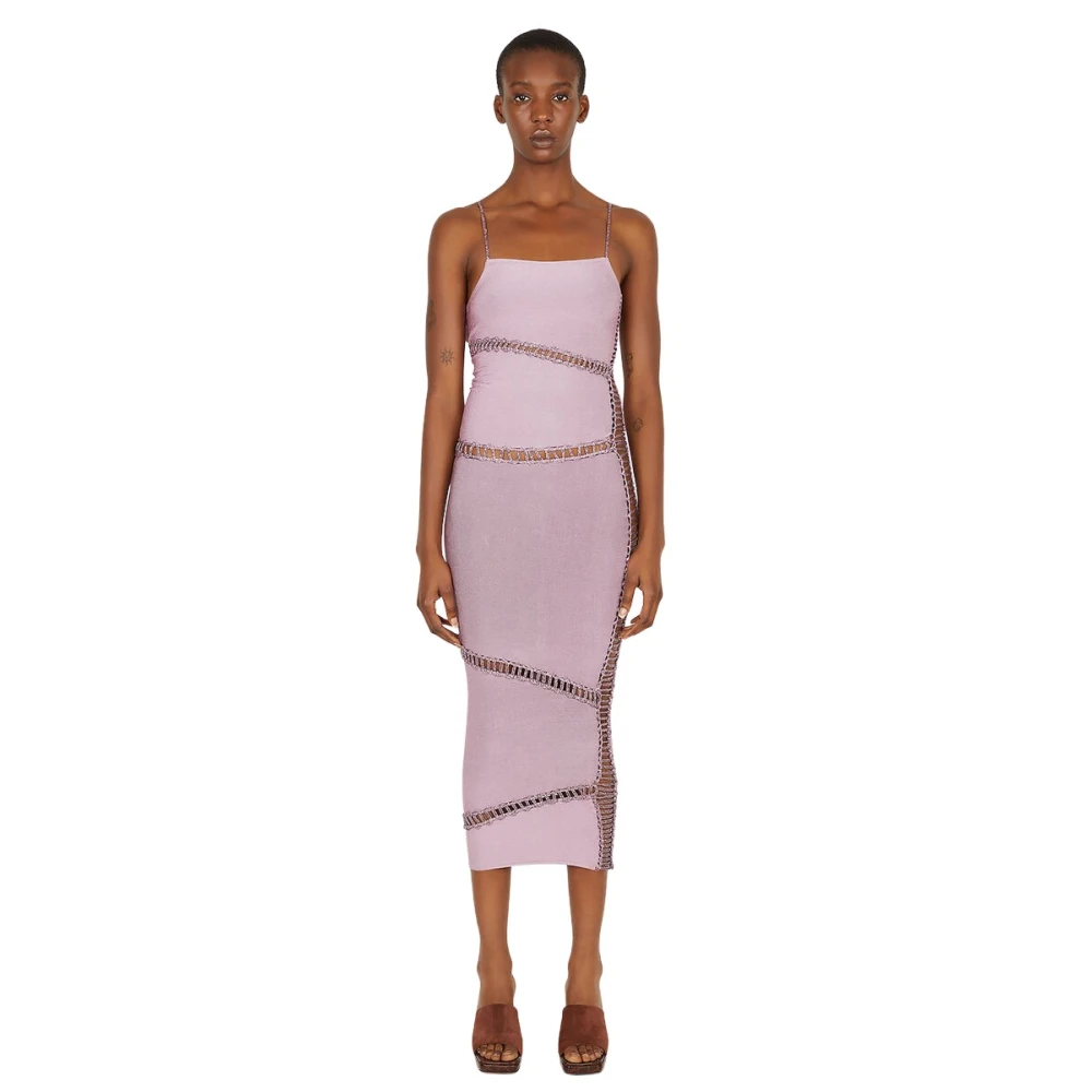Isa Boulder Women's Purple Jigsaw Spaghetti Strap Dress