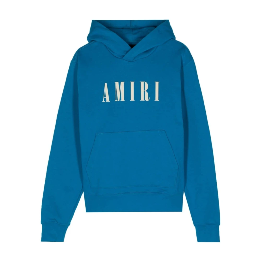 Amiri Blauwe Logo Print Sweater Blue Heren