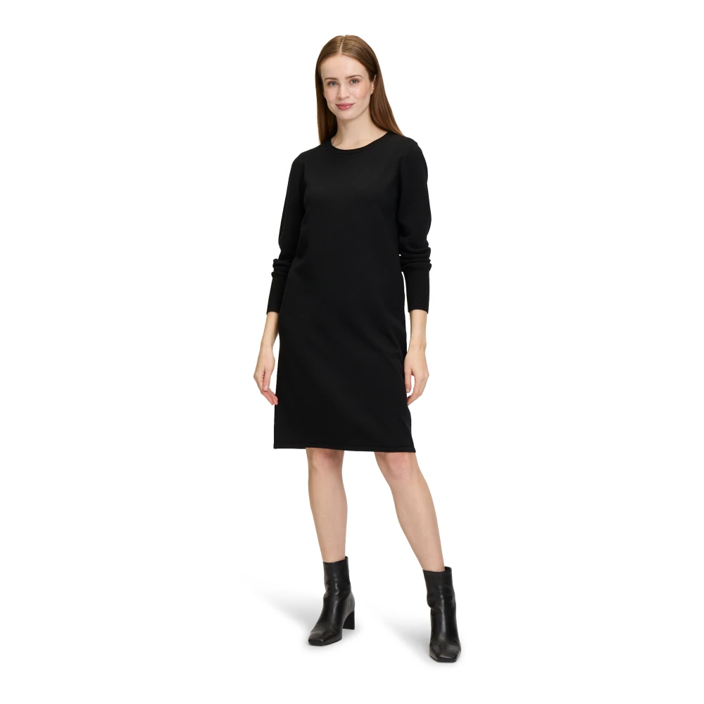 Betty Barclay Elegante Gebreide Jurk met Ronde Halslijn Black Dames
