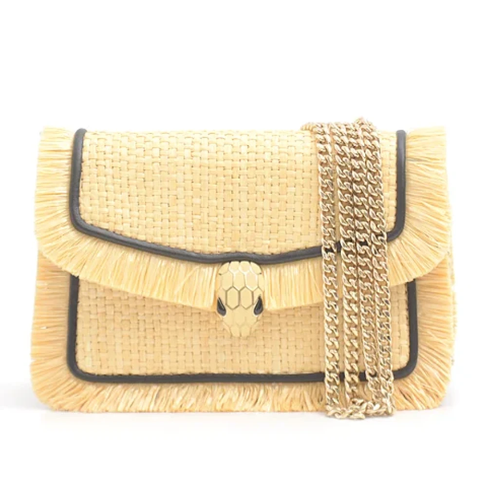 Bvlgari Vintage Pre-owned Leather shoulder-bags Beige Dames