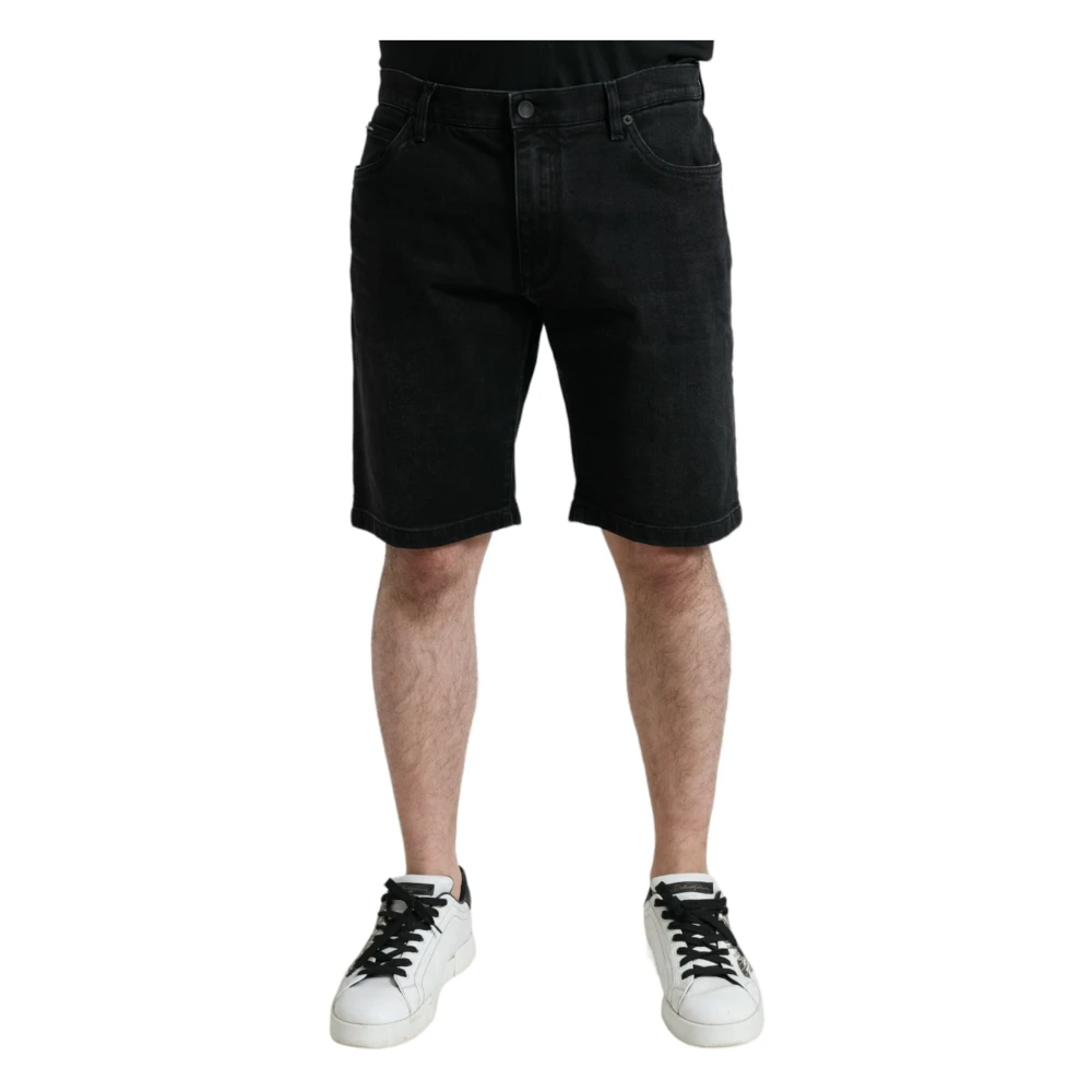 Dolce & Gabbana Men's Black Denim Shorts,, Chic Bermuda Denim Shorts 4XL