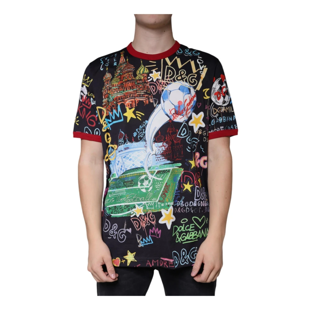 Dolce & Gabbana Multicolor Grafische Print Katoenen T-shirt Multicolor Heren
