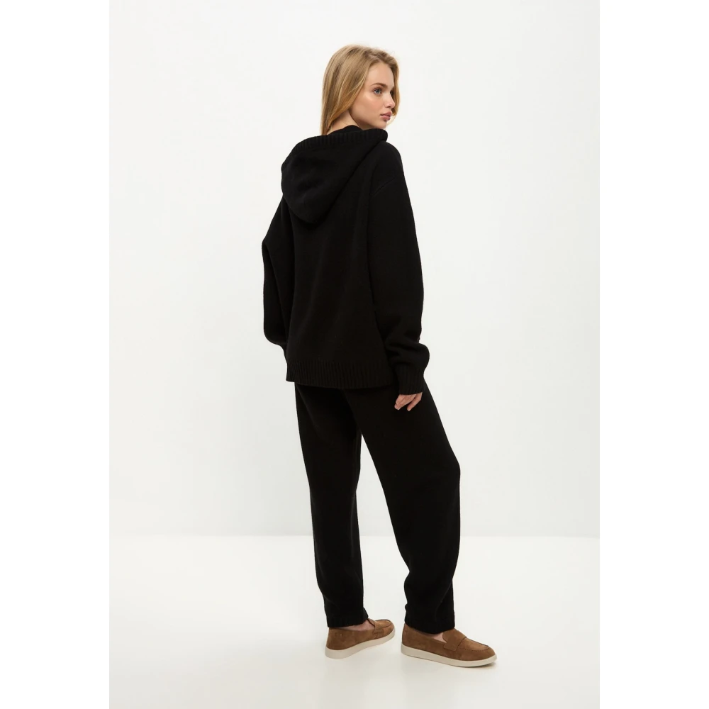 Cesare Gaspari Merino Hoodie Kostuum Penelope Zwart Black Dames
