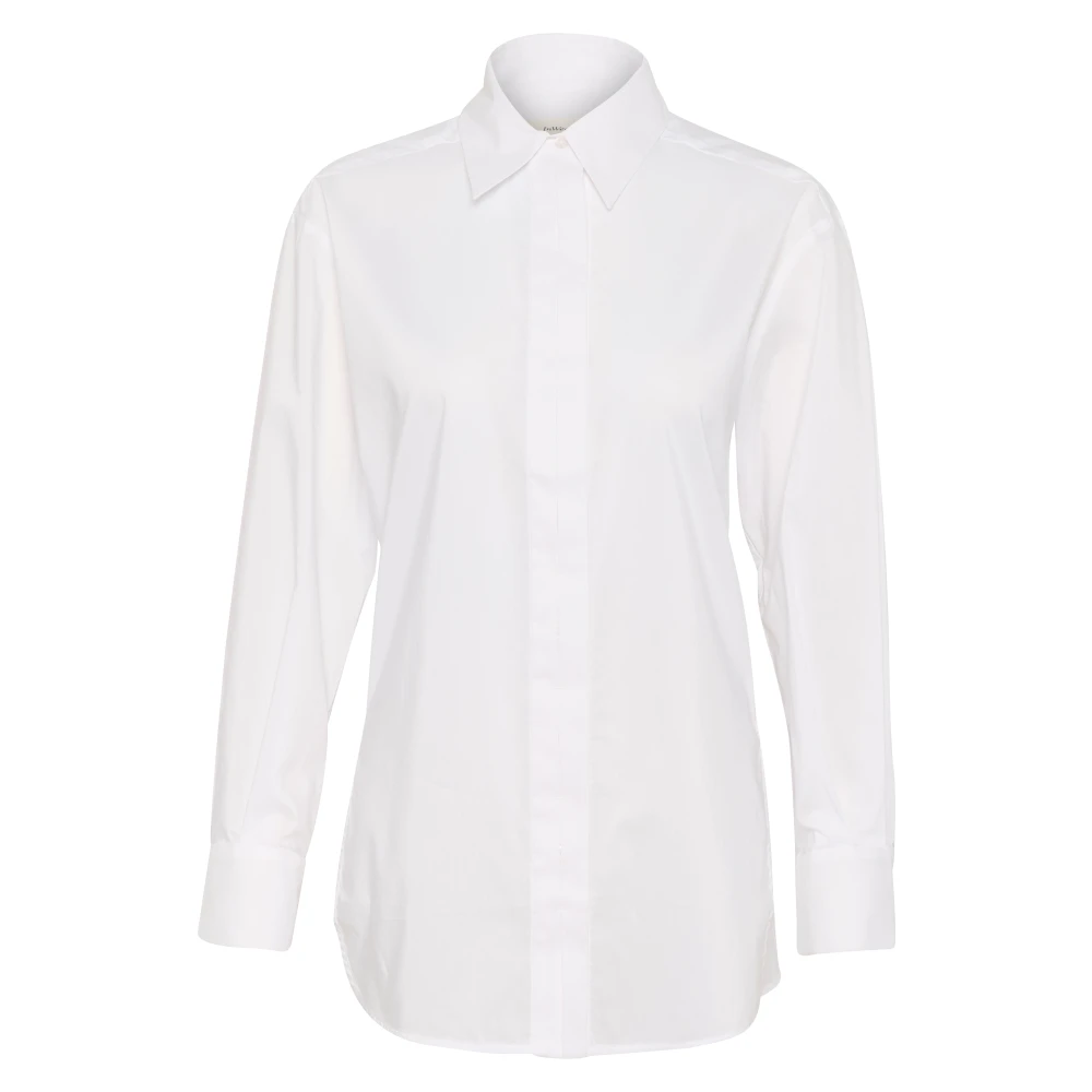 InWear Oversized Kraagshirt met Knoopsluiting White Dames
