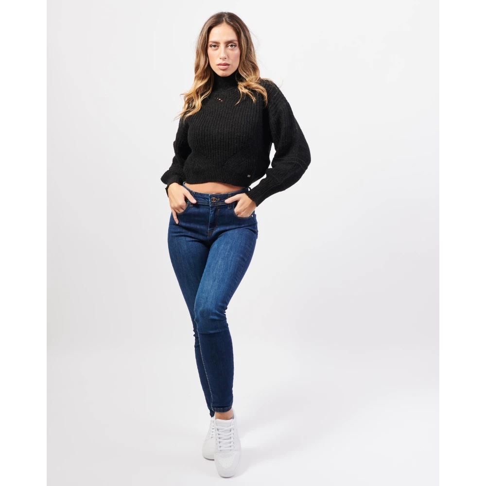 Gaudi Zwarte trui met hoge hals Black Dames