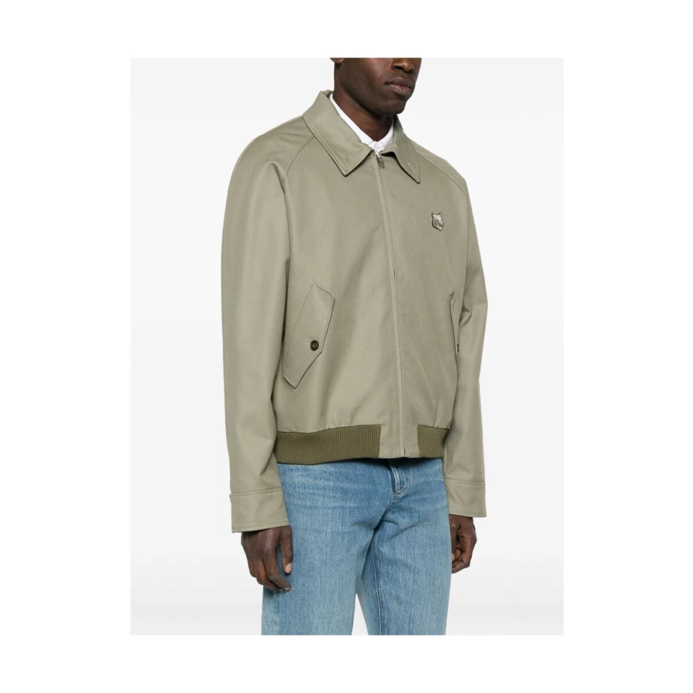 Maison Kitsuné Groene Fox Motief Buitenkleding Jas Green Heren