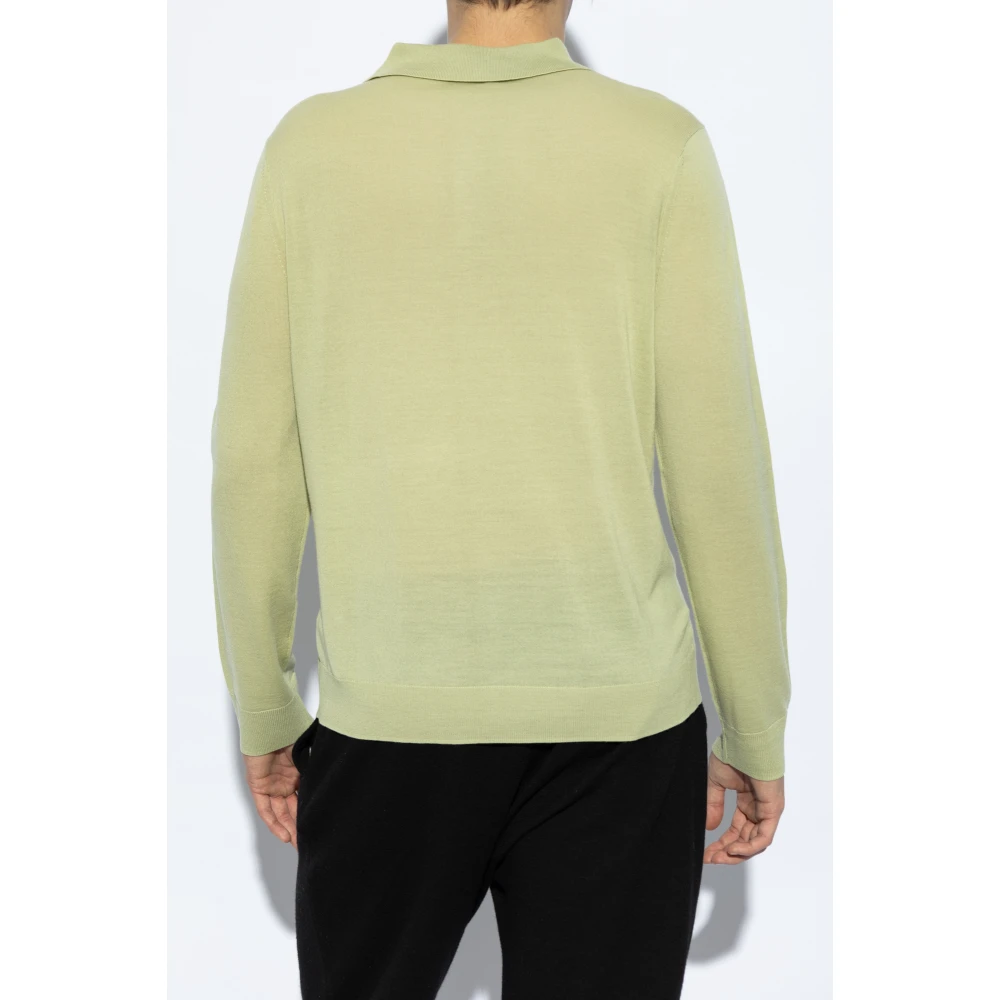 Paul Smith Wollen Polo Trui Green Heren