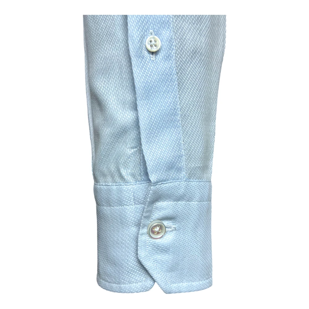 Salvatore Piccolo Napolitaans Ambachtelijk Overhemd Lichtblauw Blue Heren