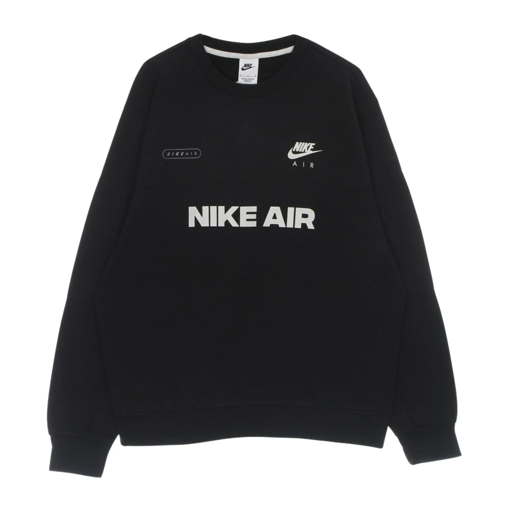 Nike Air Brushed-Back Crewneck Sweatshirt Black Heren