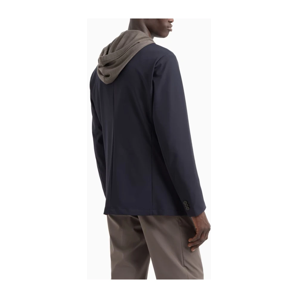Emporio Armani Navy Blauwe Blazer Herenkleding Blue Heren