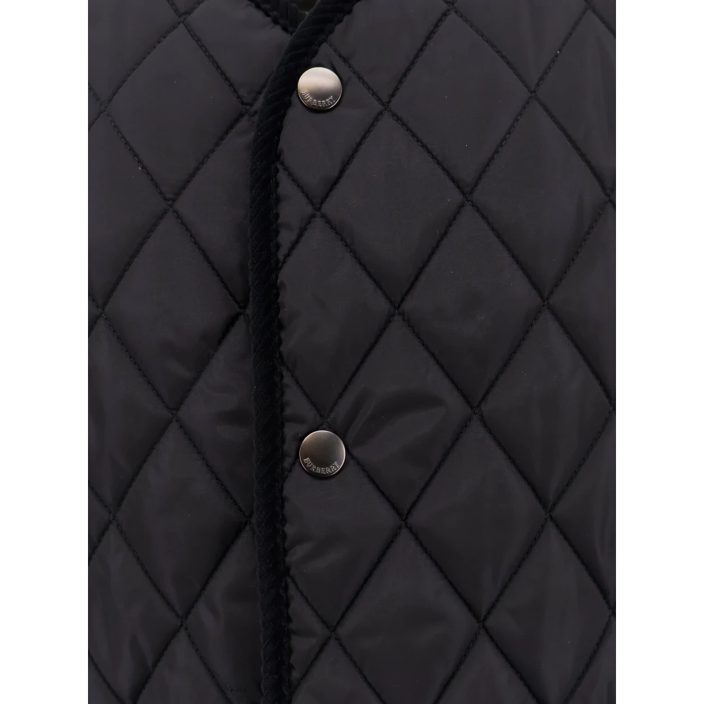 Burberry Gewatteerd mouwloos jack met drukknopen Black Heren