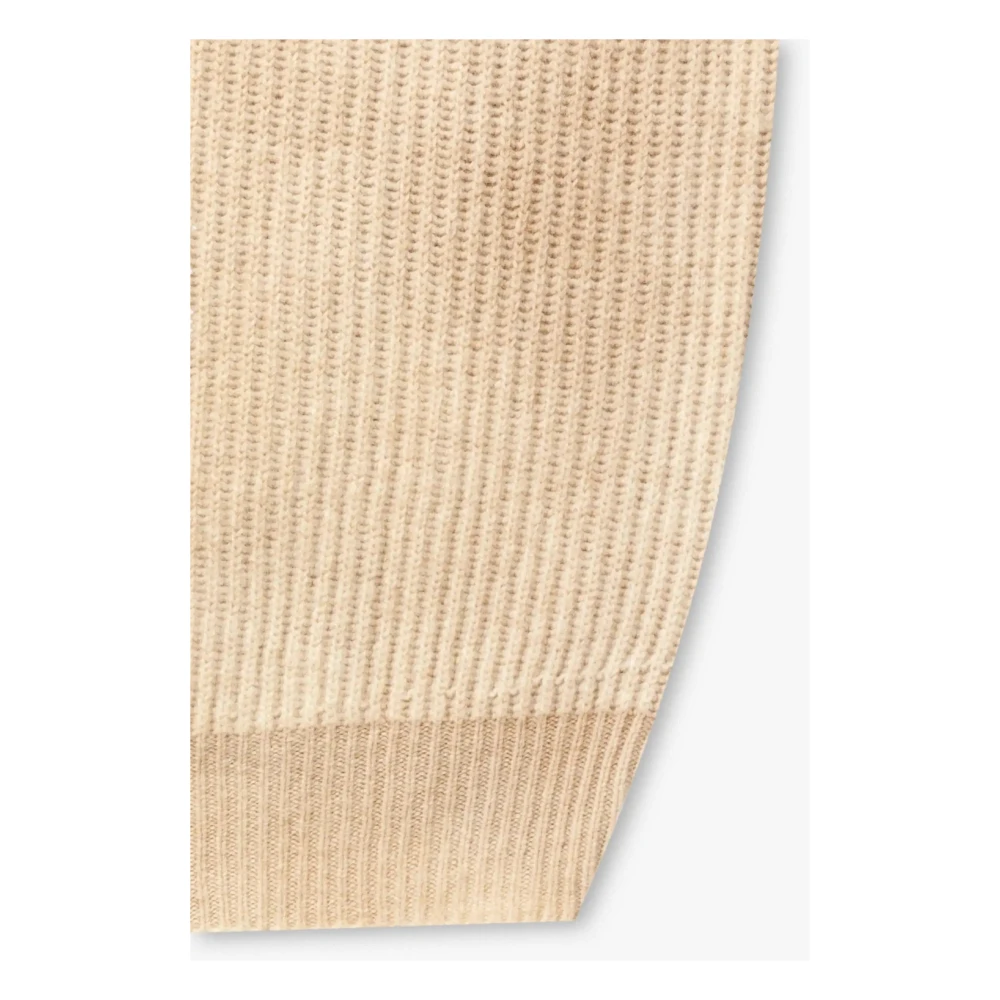 Avant Toi Luxe Oversized Geribbelde Coltrui Beige Dames