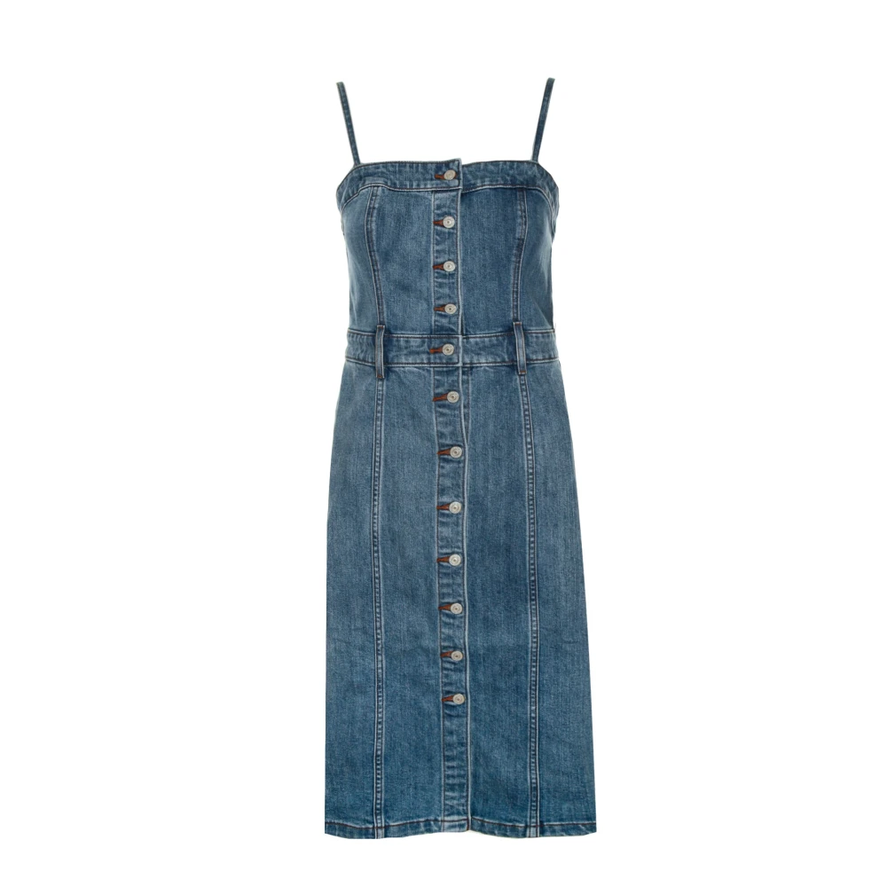 Levi's Denim Bustier Jurk met Korset Design Blue Dames