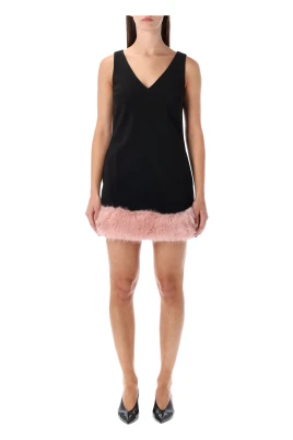 MIN Dress Eco Fur Trim