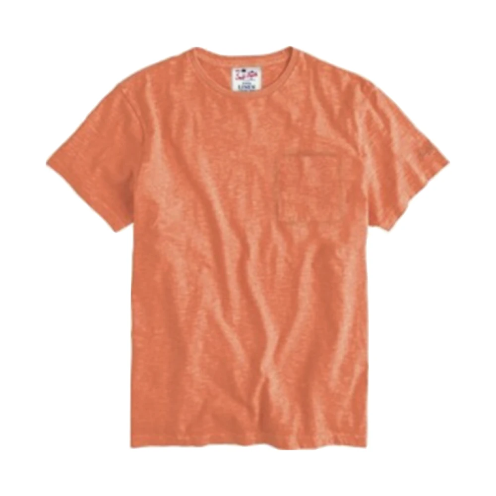 MC2 Saint Barth Herr Linne T-shirt Olika Enfärgade Färger Orange, Herr