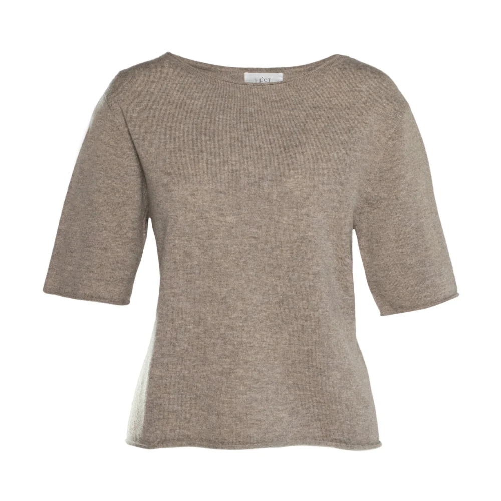 Hést Selma Kortemouw Sweater Beige Dames