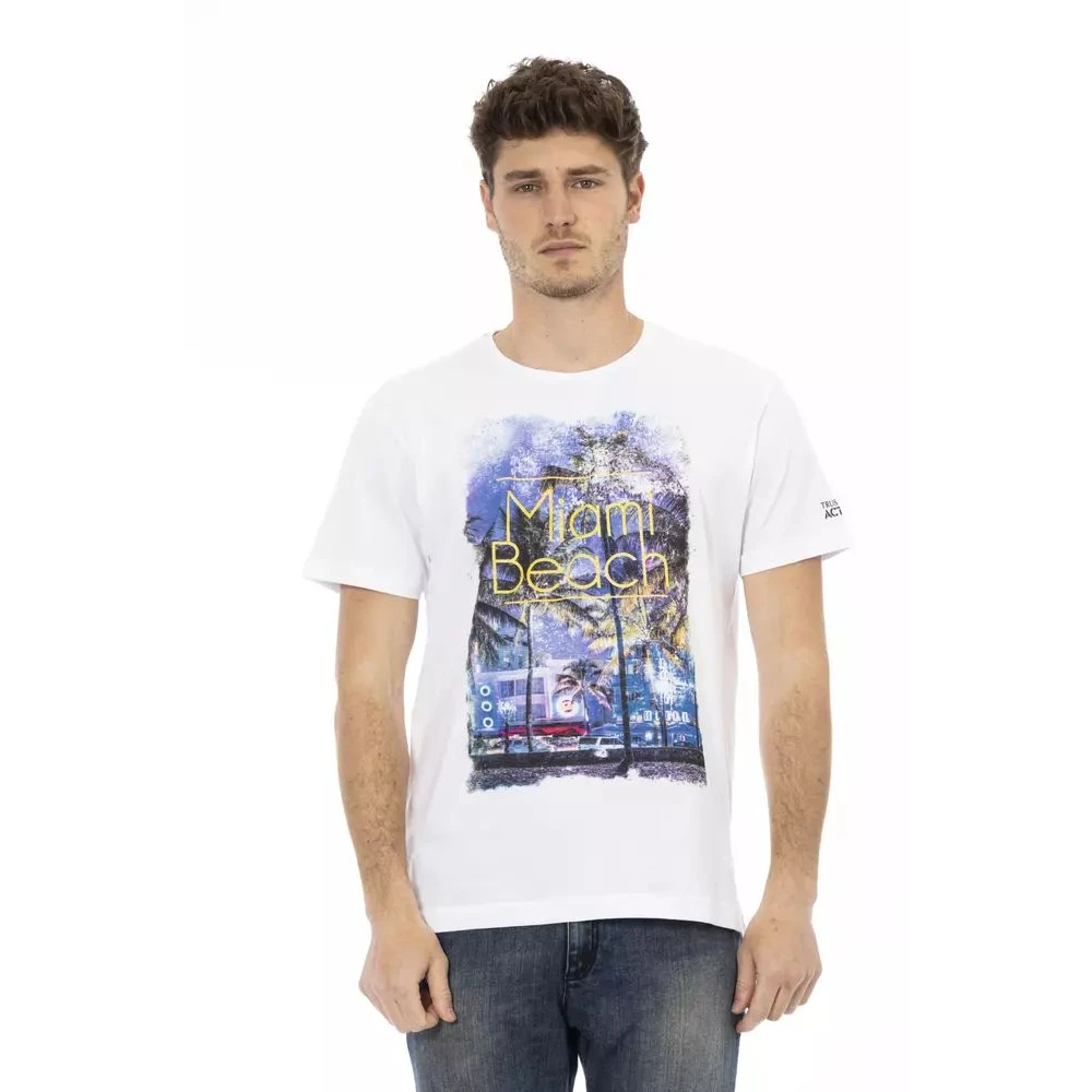 Trussardi Men's White T-Shirts, M, Elegant Cotton Blend Tee