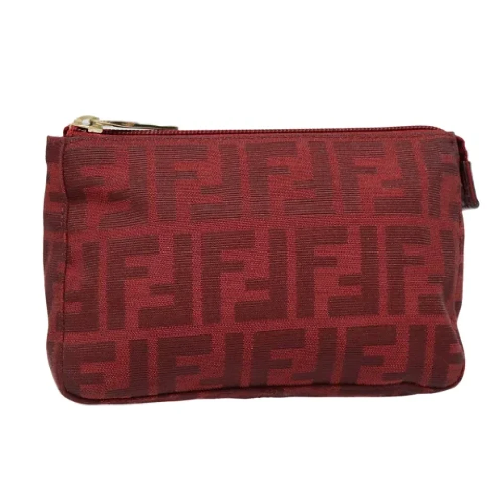 Fendi Vintage Pre-owned Canvas pouches Red Dames