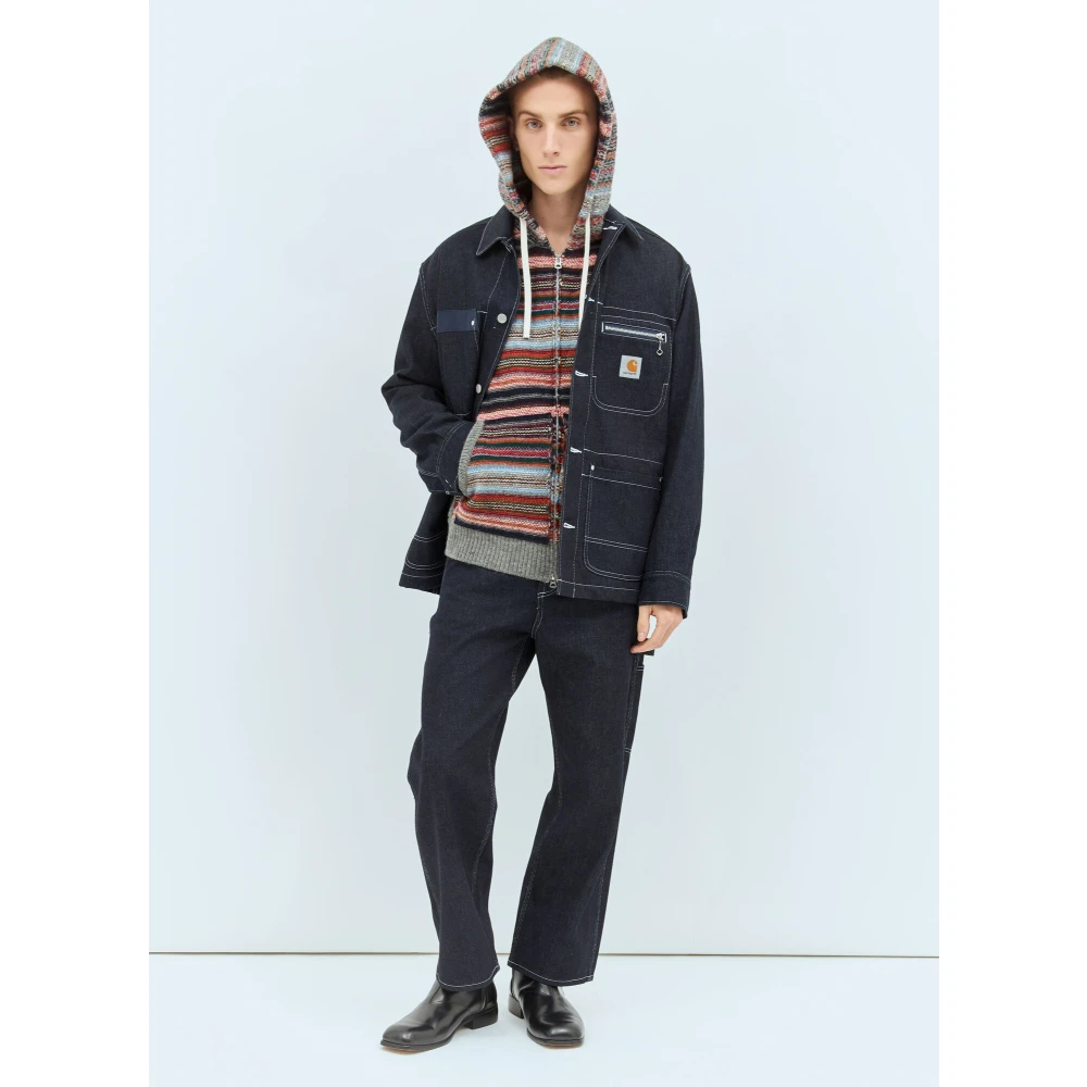 Junya Watanabe Gestreepte Wollen Hoodie Multicolor Heren