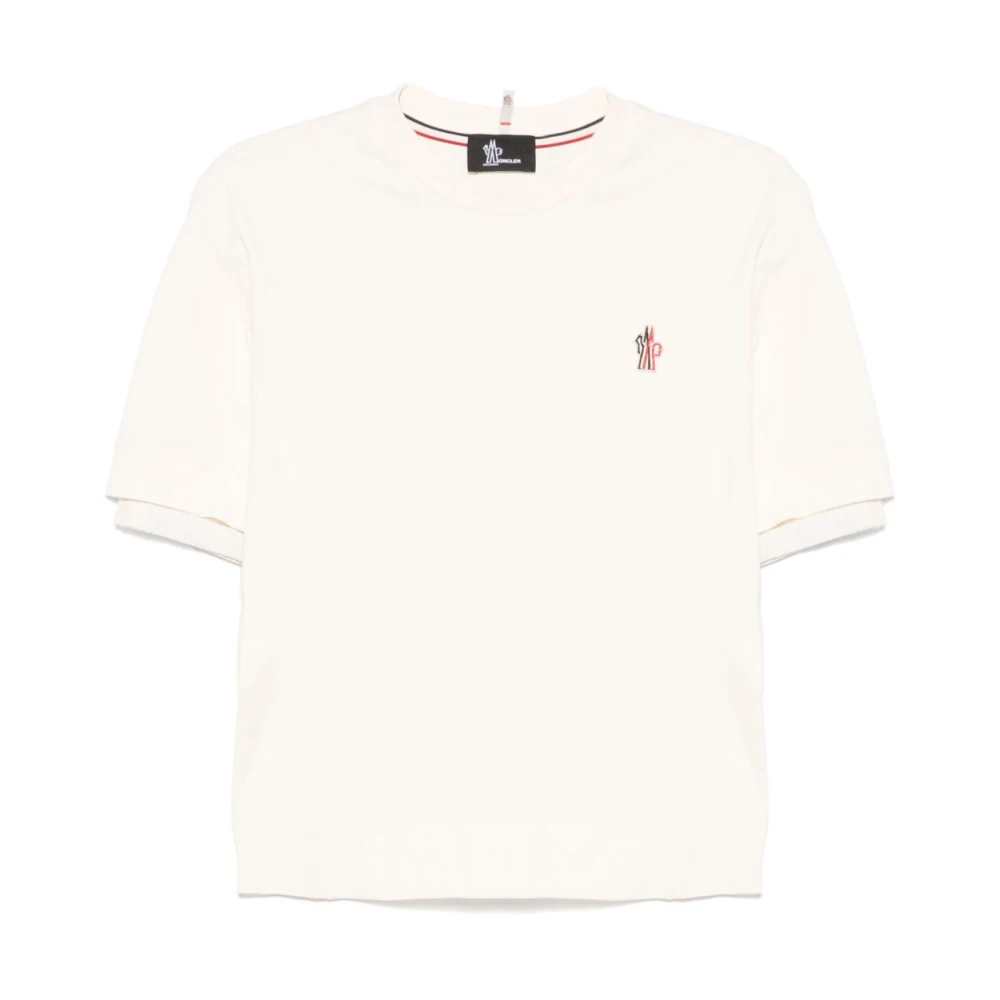 Moncler Witte T-shirts en Polo's met reflecterende details White Dames