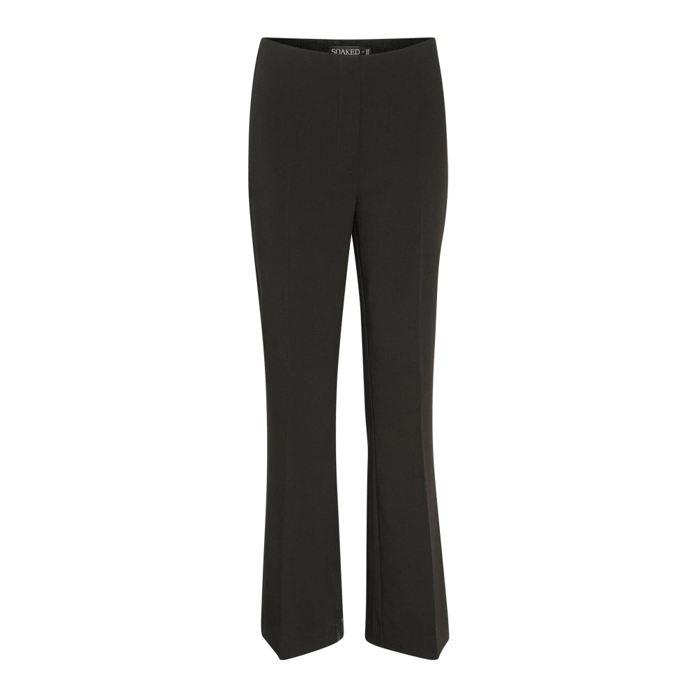 Soaked In Luxury Black Slim Fit Pressed Trousers - Female - Wide Trousers - 2XL - Trousers