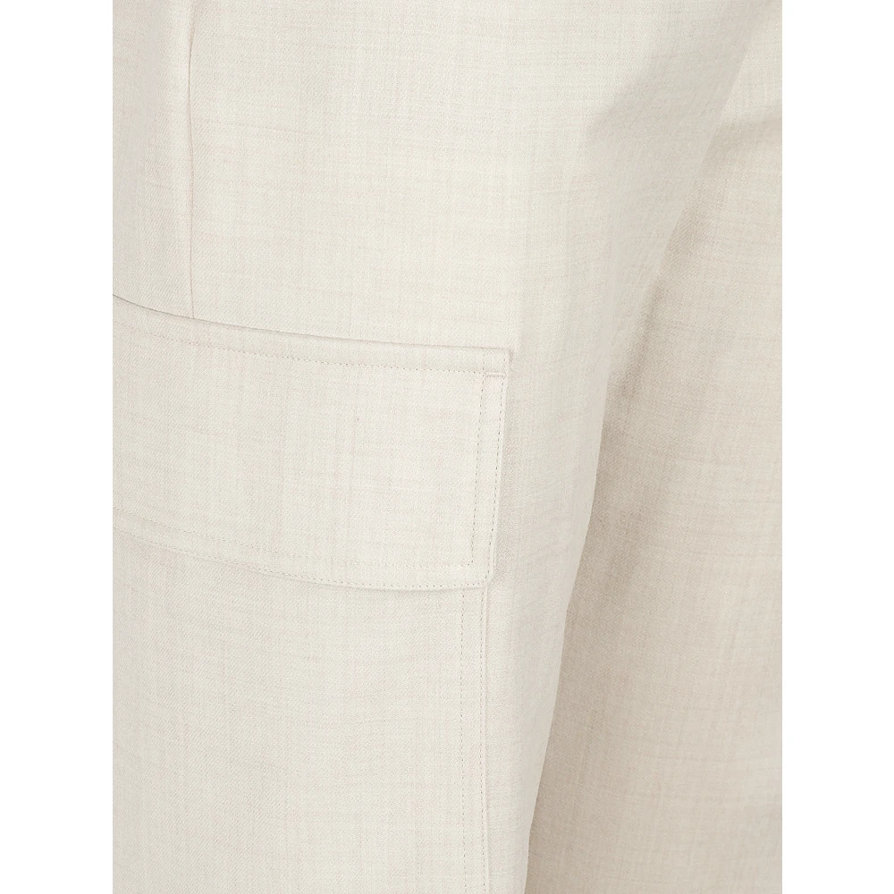 Eleventy Crème Wol Kasjmier Broek Made in Italy Beige Dames
