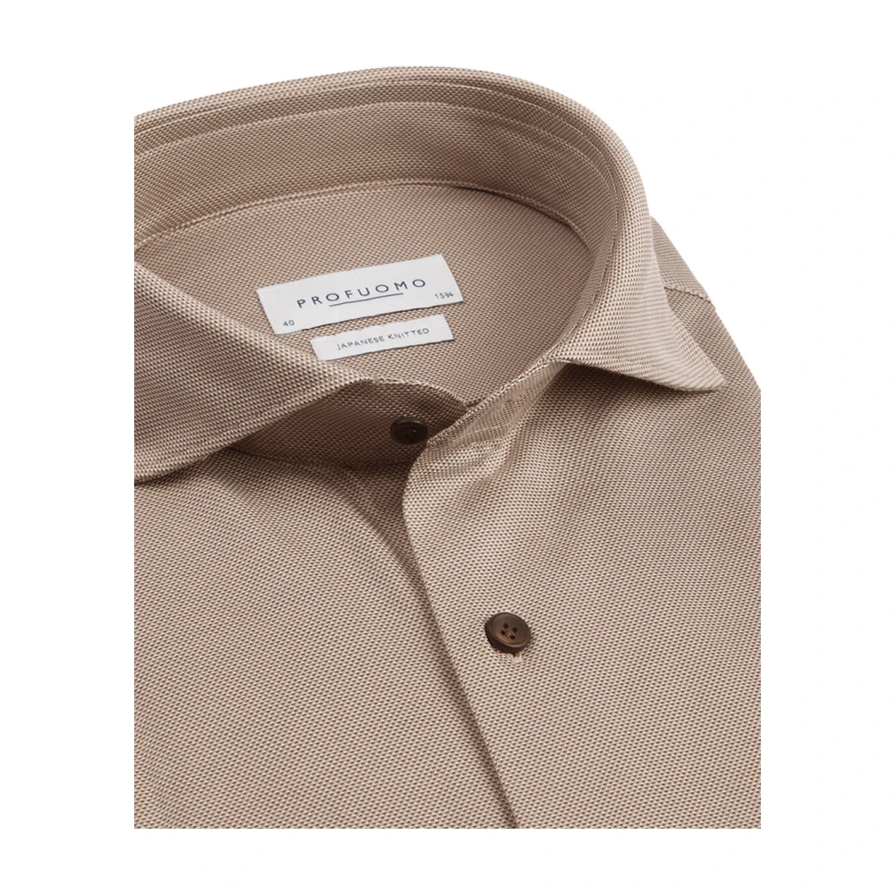 Profuomo X-Cutaway Overhemd in Middelbruin Brown Heren