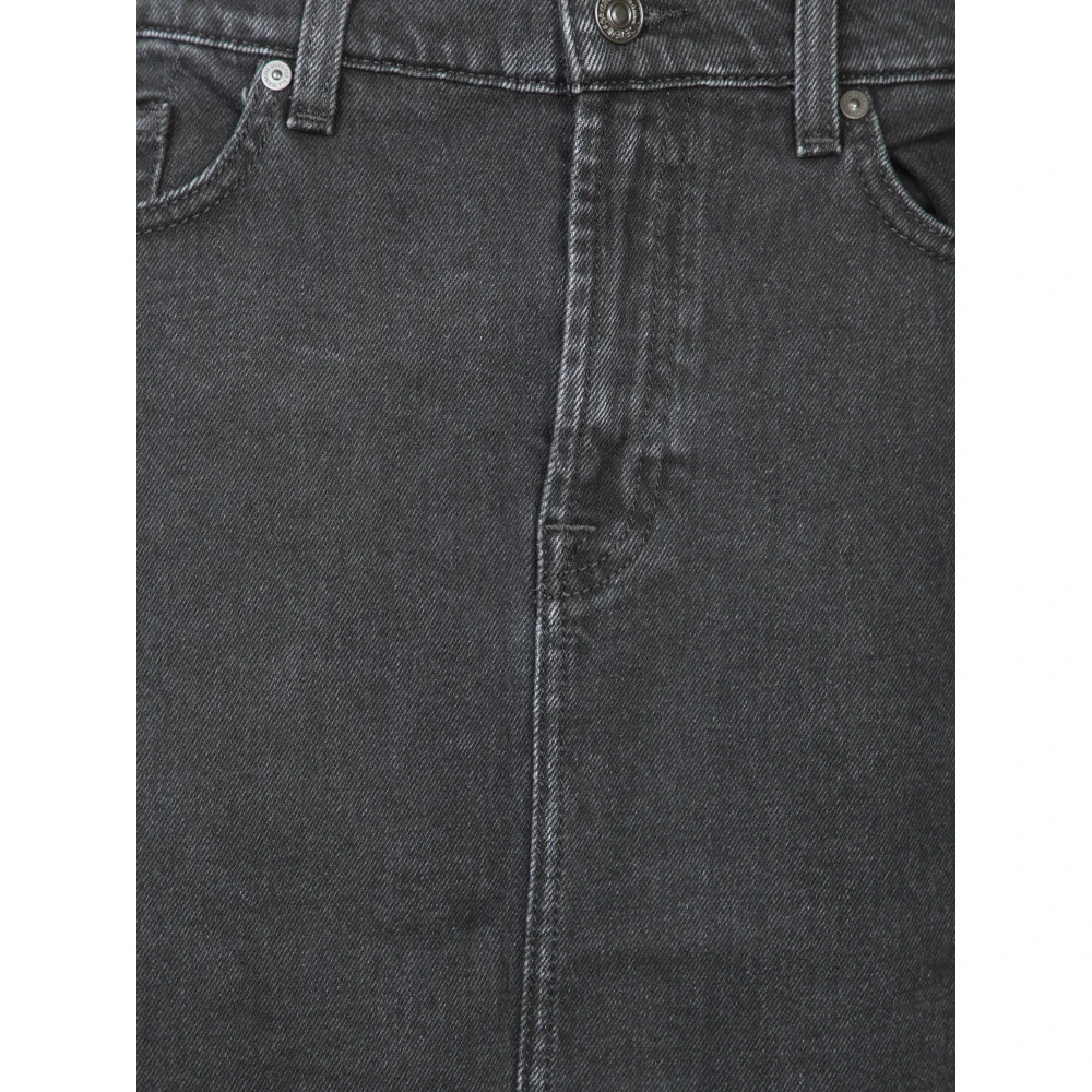 7 For All Mankind Jeansrok met hoge taille Black Dames