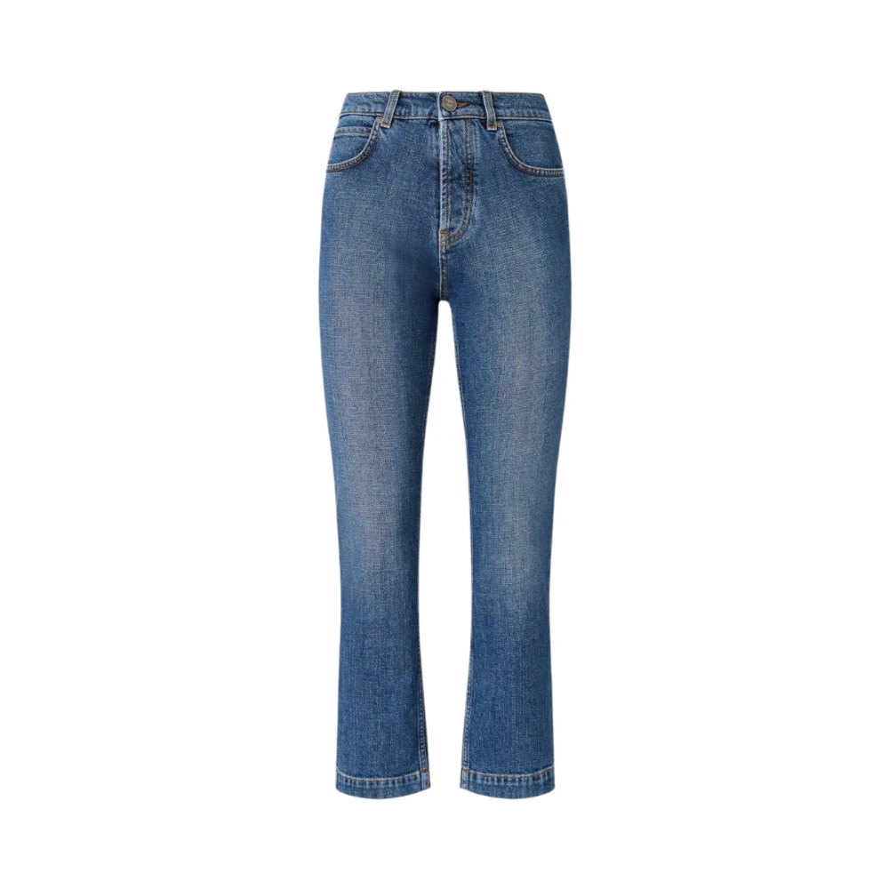 Pinko Donna Light Blue Jeans Cropped In Denim - Immagine 4