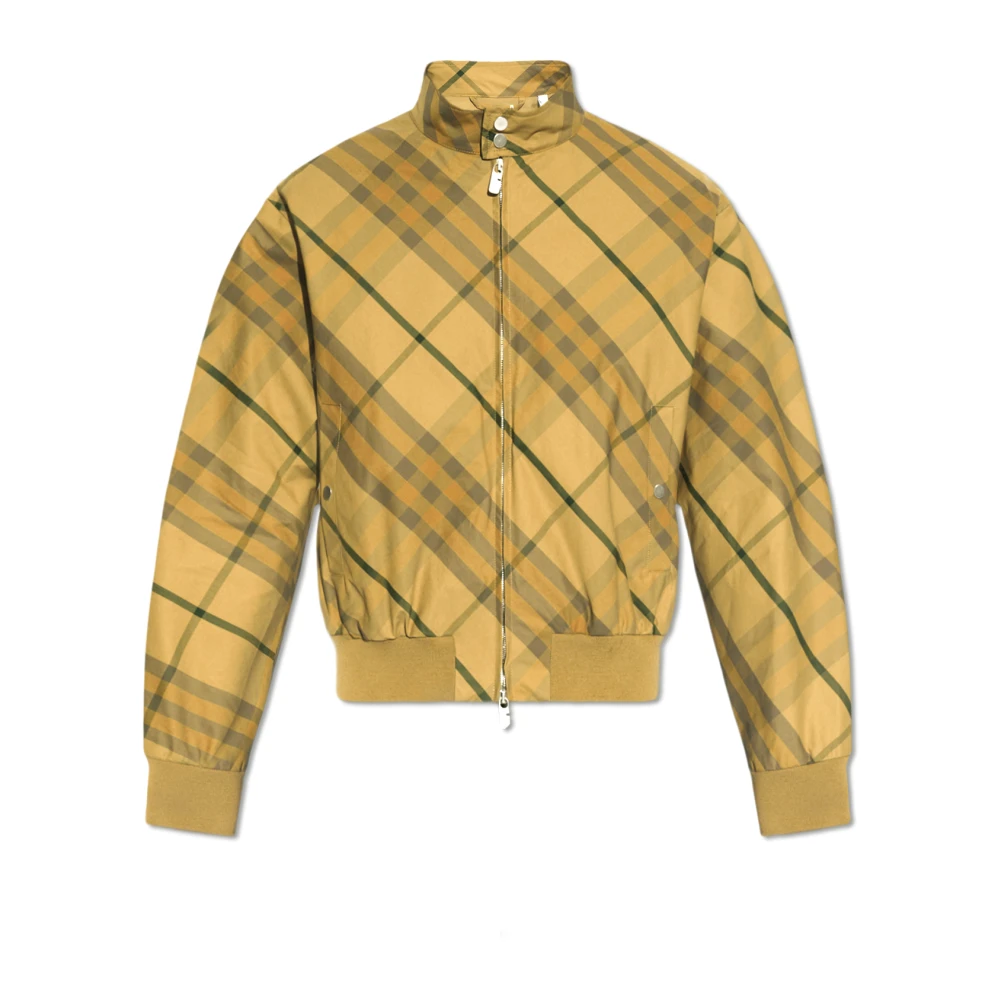 Burberry Men's Green Check Pattern Zip-Up Bomber Jacket - Bomber Jackets - M - Jackets