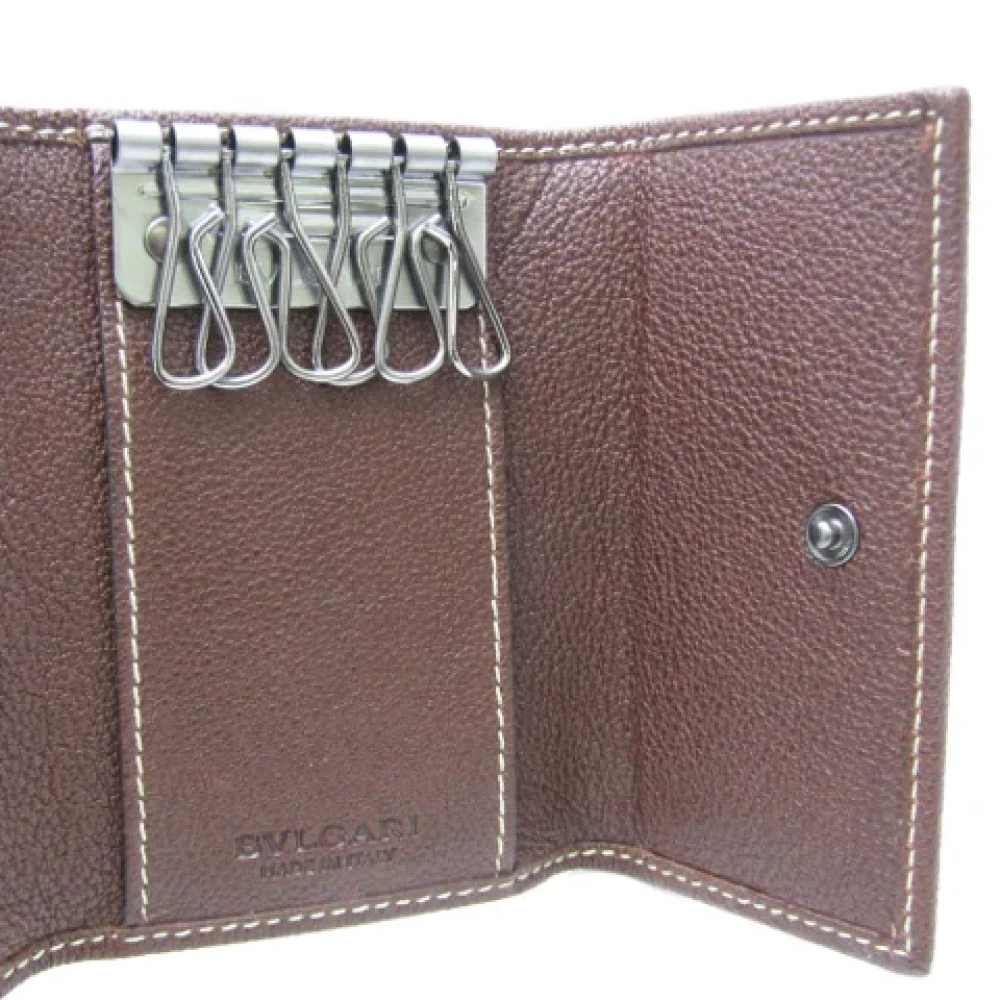 Bvlgari Vintage Pre-owned Leather key-holders Brown Dames