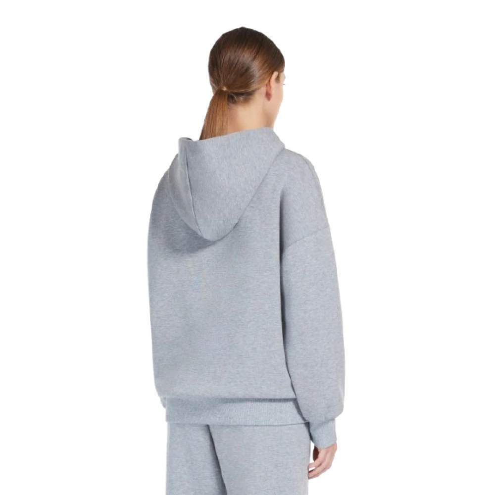 Max Mara Grijze Gehaakte Hoodie Trui Oversized Gray Dames