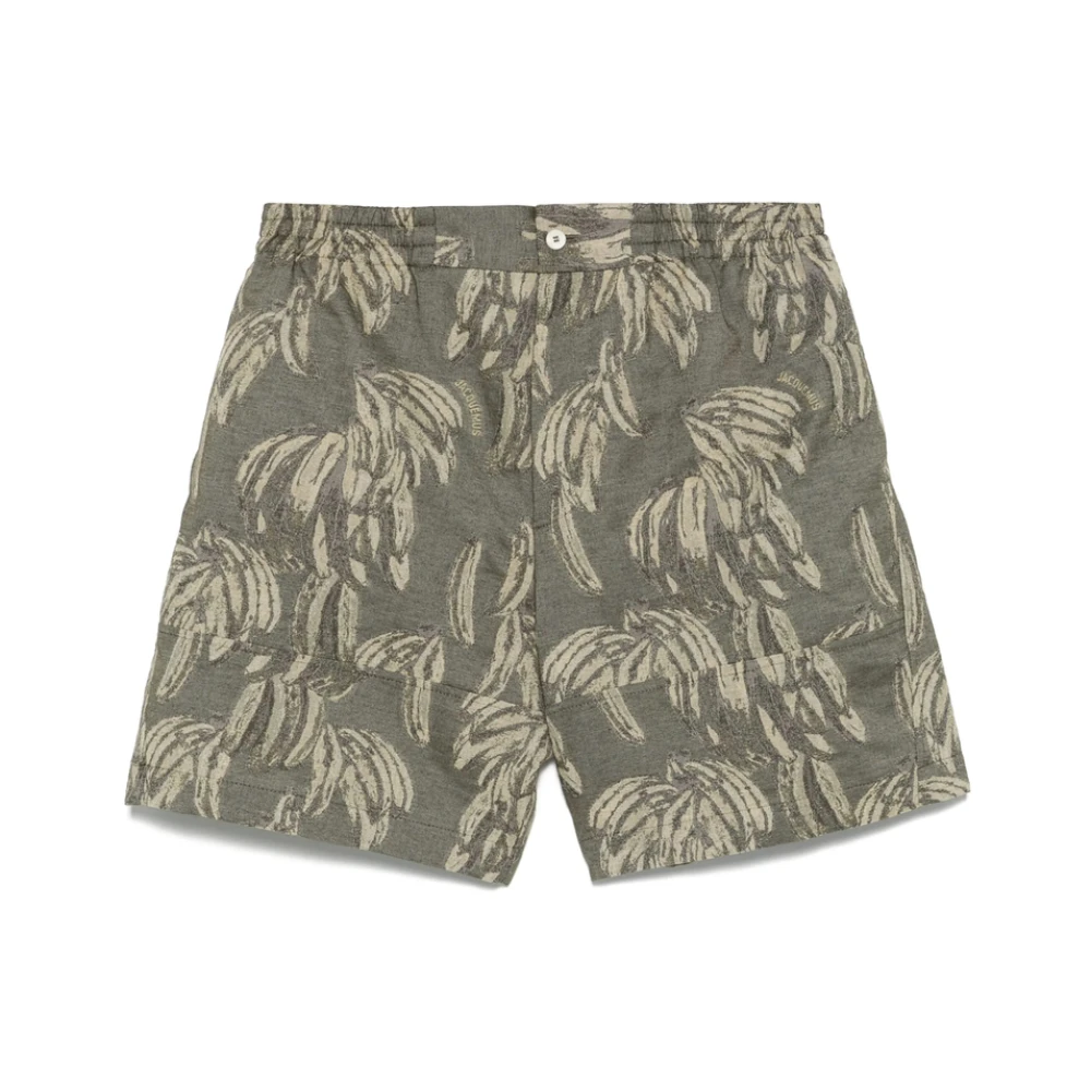 Jacquemus Salie Groene Elastische Taille Shorts Green Heren