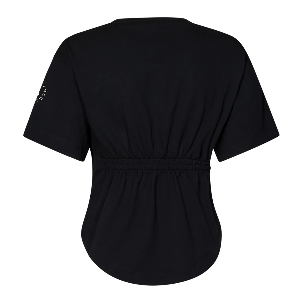 Adidas Zwarte Ribgebreide Crewneck T-shirts en Polos Black Dames