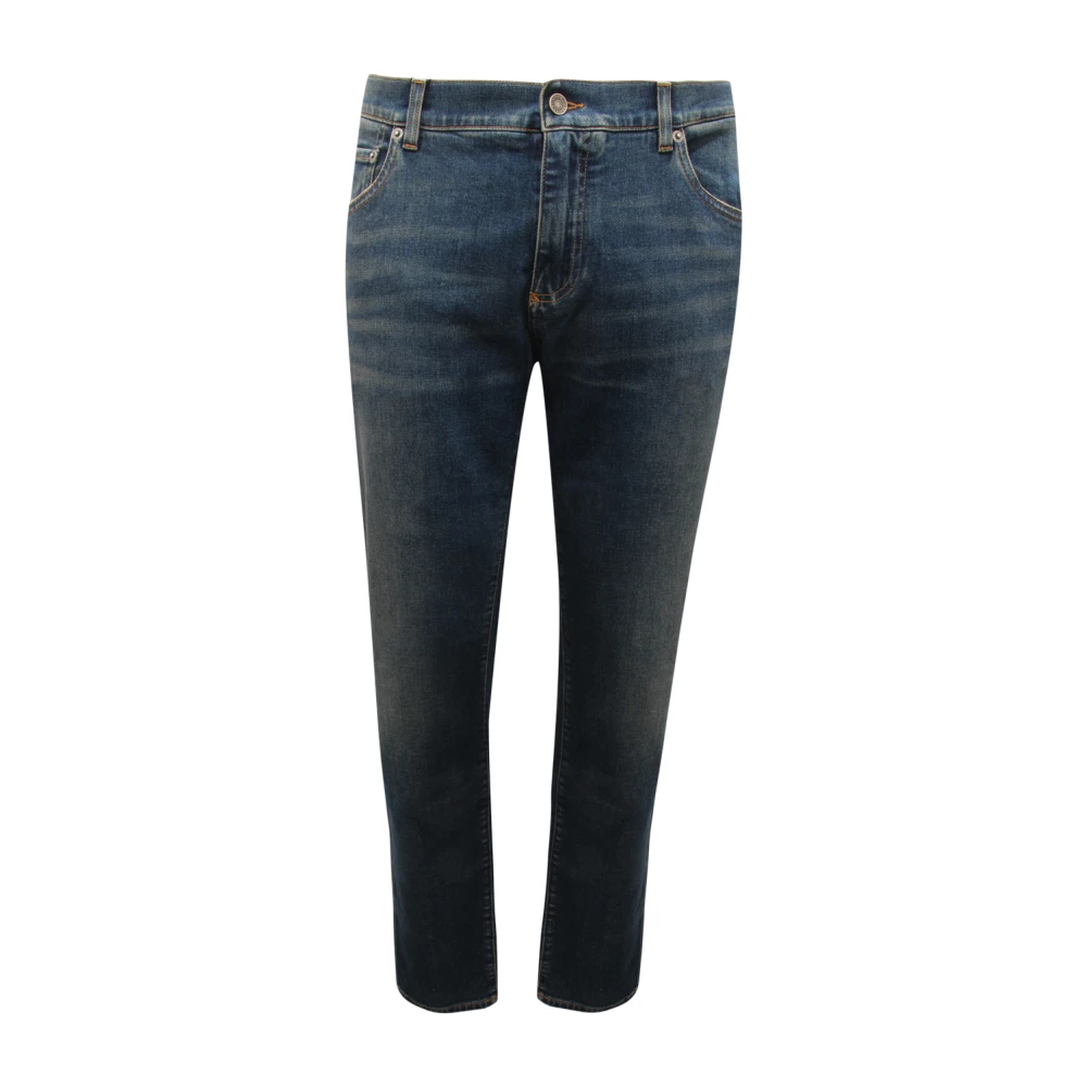 Dolce & Gabbana Men's Blue Slim Fit Trousers Italian Style
