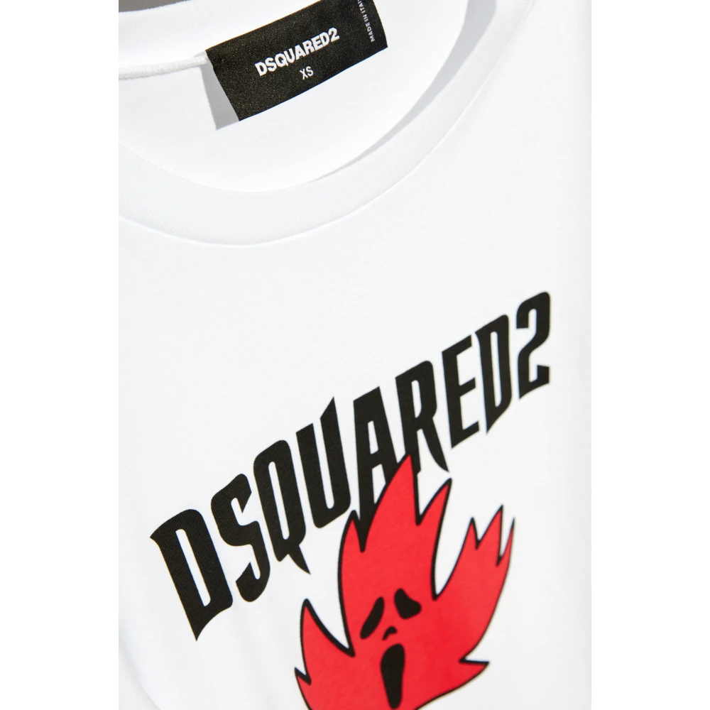 Dsquared2 Bedrukt T-shirt White Dames