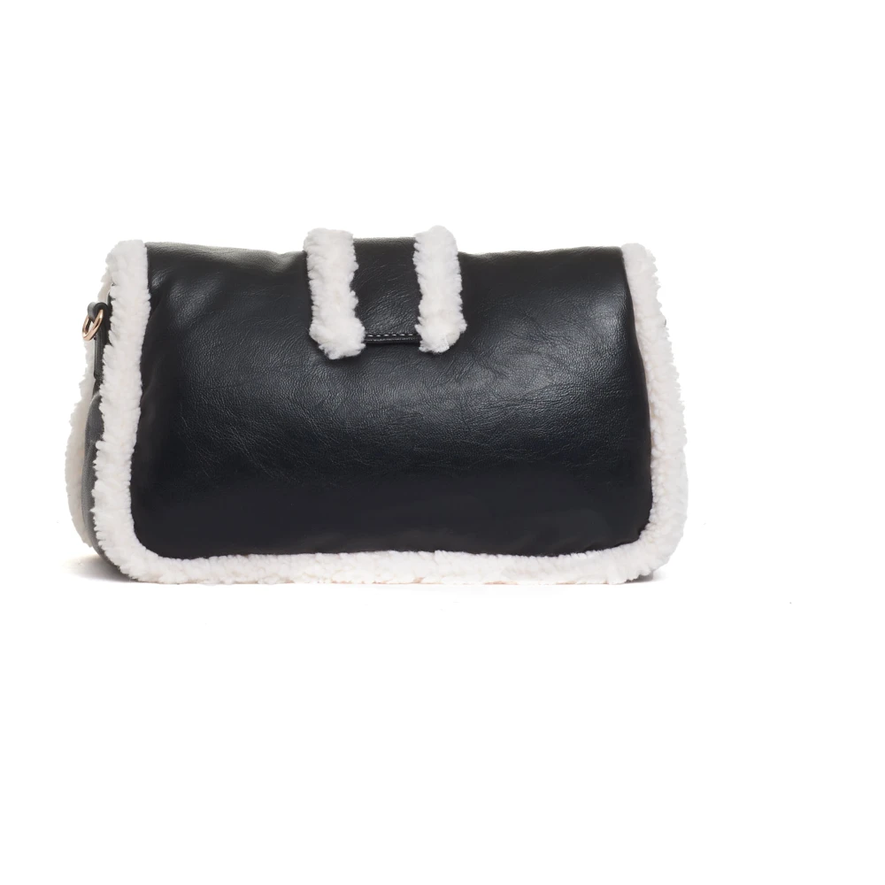 Rue Madam Zwarte Teddybeer Eco Bont Tas Black Dames
