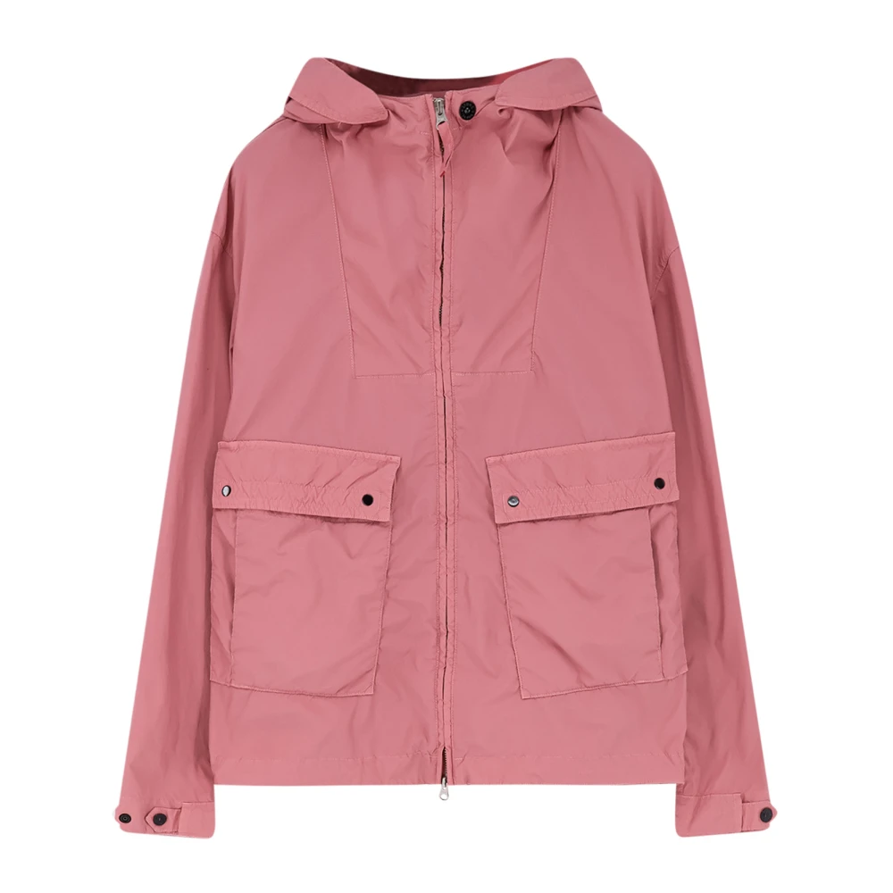 Stone Island Pink Hooded Jacket - Male - Light Jackets - M - Jackets