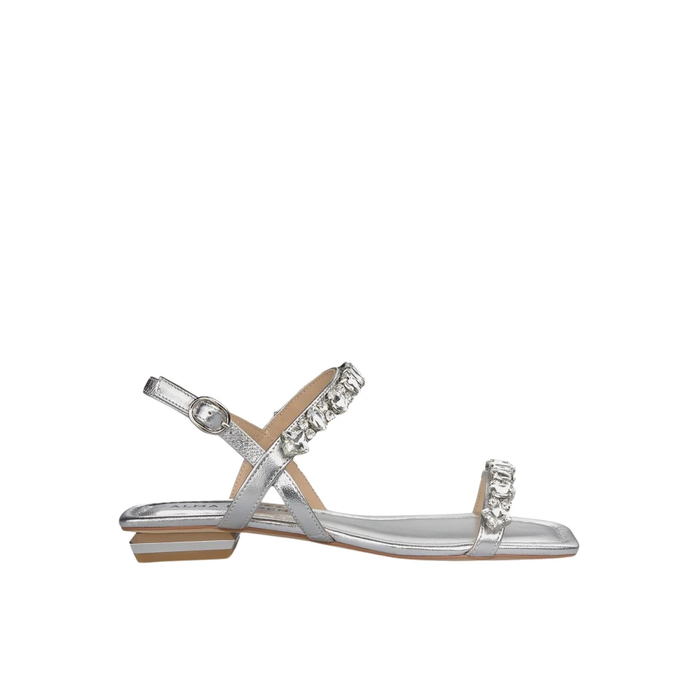 ALMA EN PENA Platt sandal med strassband Gray, Dam