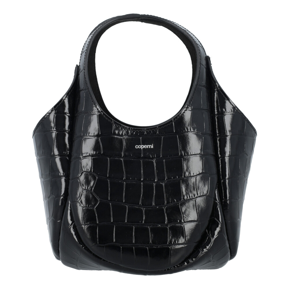 Zwarte Croco Leren Bucket Handtas Coperni Dames Miinto.be