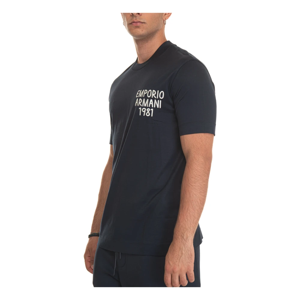 Emporio Armani Contrast Logo Tee Licht Stof Blue Heren