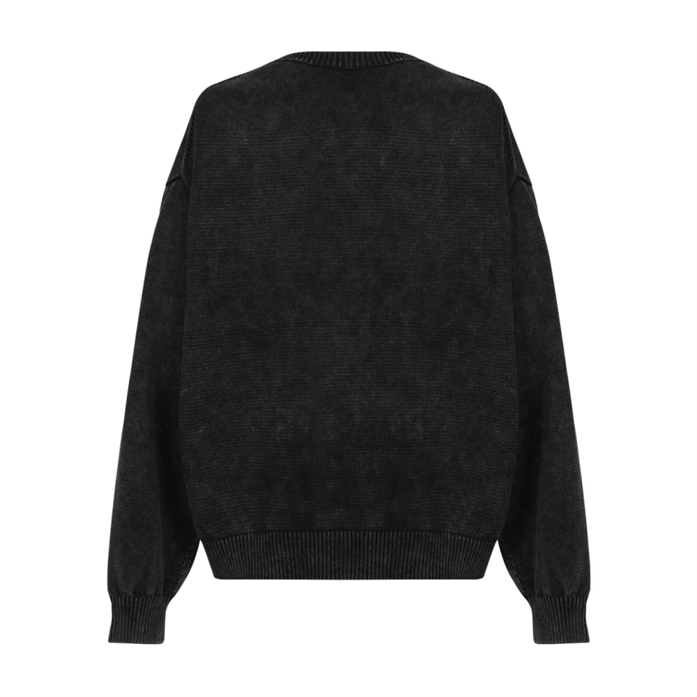 alexander wang Zwarte Logo Ingelegde Trui Sweaters Gray Dames