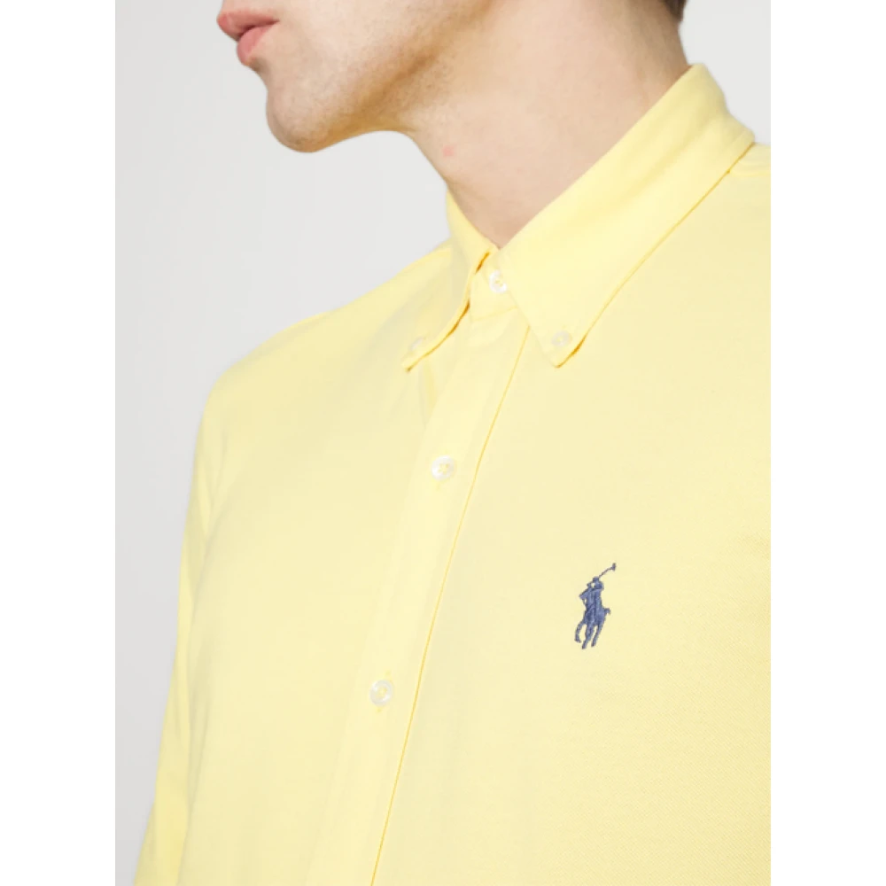 Ralph Lauren Lichtgewicht katoenen piqué overhemd Yellow Heren